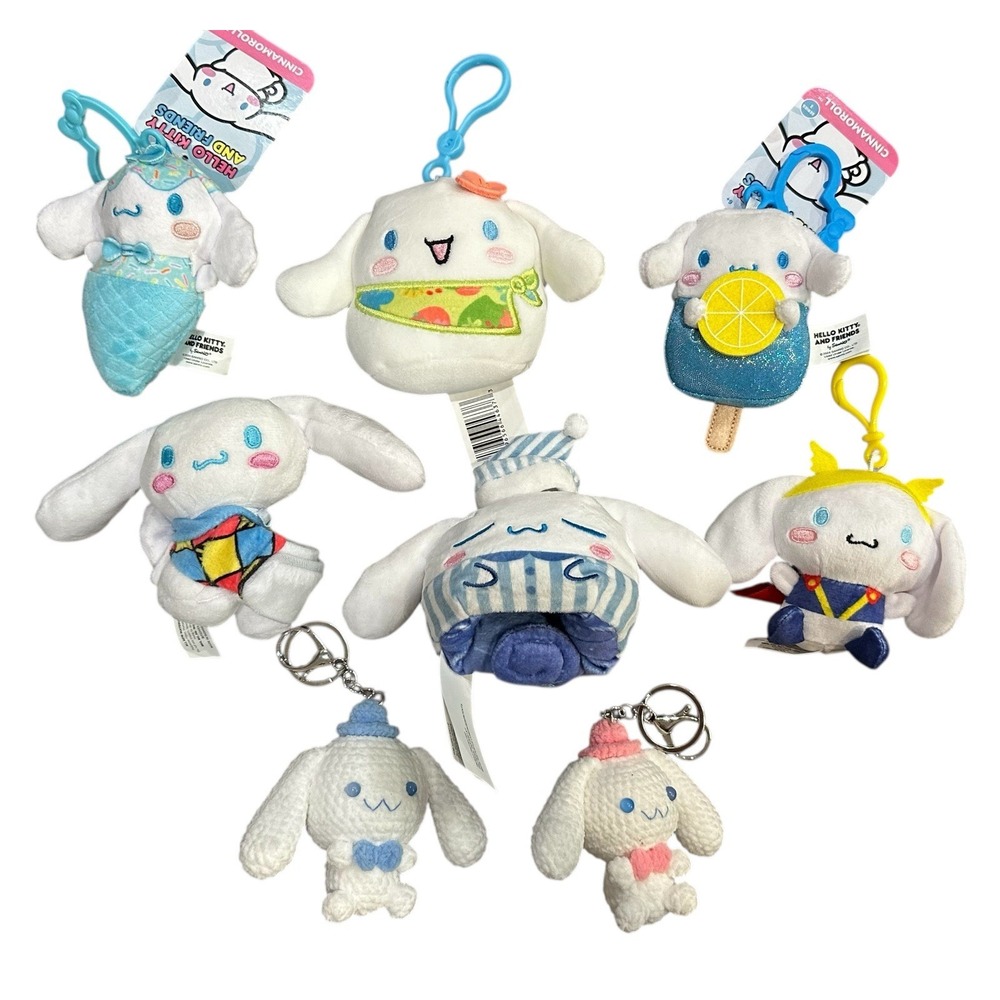 Handmade Crochet Cinnamoroll Keychain Clip On Plush Plushie‎ Cutie Cuff Lot